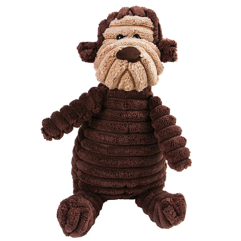 Corduroy Dog Toys for Small Large Dogs Animal Plush Dog Squeaky Toy Puppy Chew Toys Bite Resistant Pet Toy For Dogs Squeaker