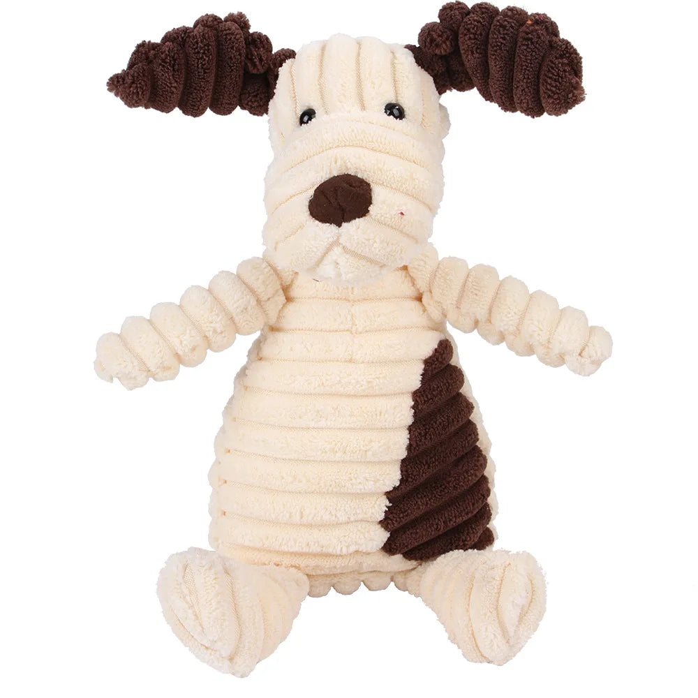 Corduroy Dog Toys for Small Large Dogs Animal Plush Dog Squeaky Toy Puppy Chew Toys Bite Resistant Pet Toy For Dogs Squeaker