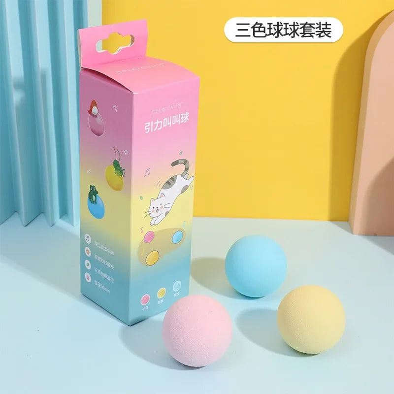 Interactive Ball Smart Cat Toys Plush Electric Catnip Training Toy Kitten Touch Sounding Pet Product Squeak Toy Ball