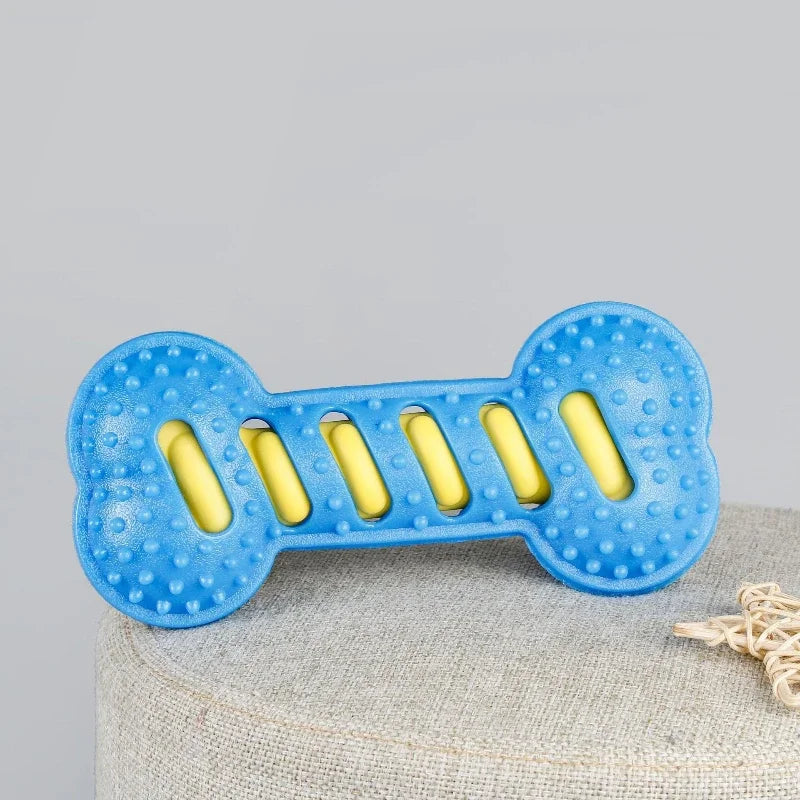 Dog Chew Toy Squeaky Bones Bite-resistant Training Puppy Toy Teeth Cleaning Interactive Massage Toothbrush Dog Toy