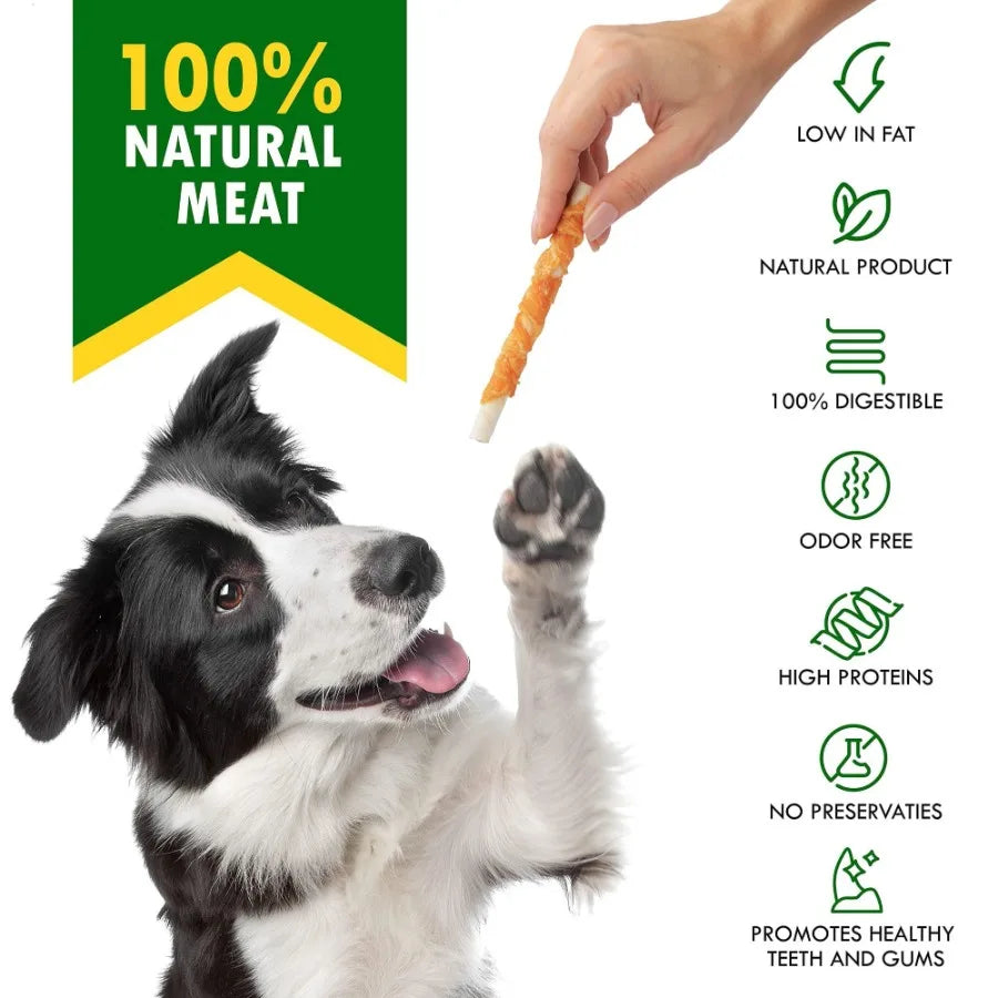 Chicken Wrapped Dog Sticks – Natural Grain-Free Training Treats