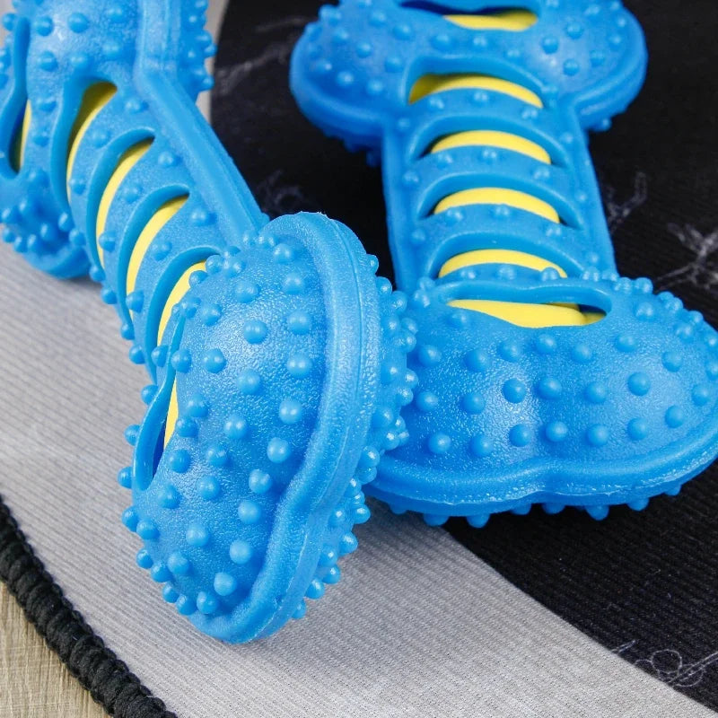 Dog Chew Toy Squeaky Bones Bite-resistant Training Puppy Toy Teeth Cleaning Interactive Massage Toothbrush Dog Toy