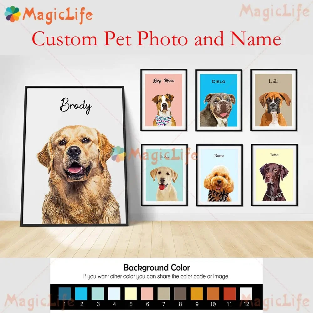 Personalized Pet Portrait Canvas – Custom Wall Art for Animal Lovers