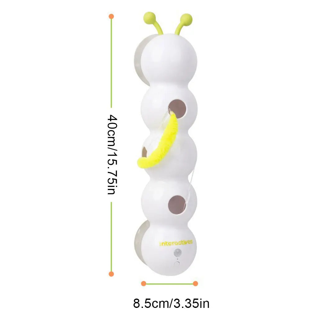 Intelligent Interactive Cat Toy Motion Activated Wack A Worm Post Toy With Tail Automatic Emerging from The Hole Teasing Cat Toy