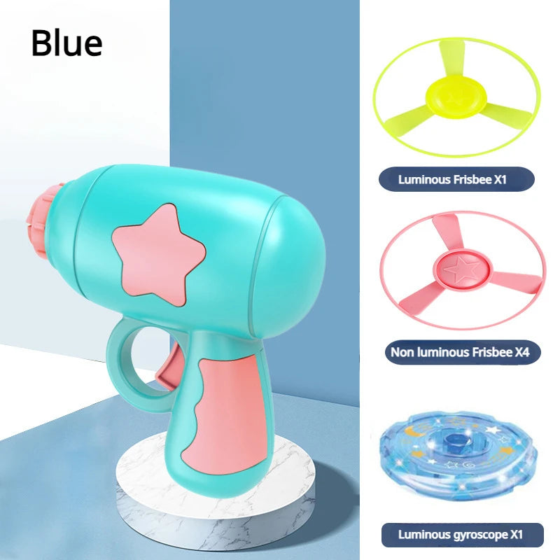 Cat Toy Launch Gun Flying Saucer Rotating Gyro Launcher Cats Chasing  Plaything Training Kitten Interactive Toys Pet Supplies