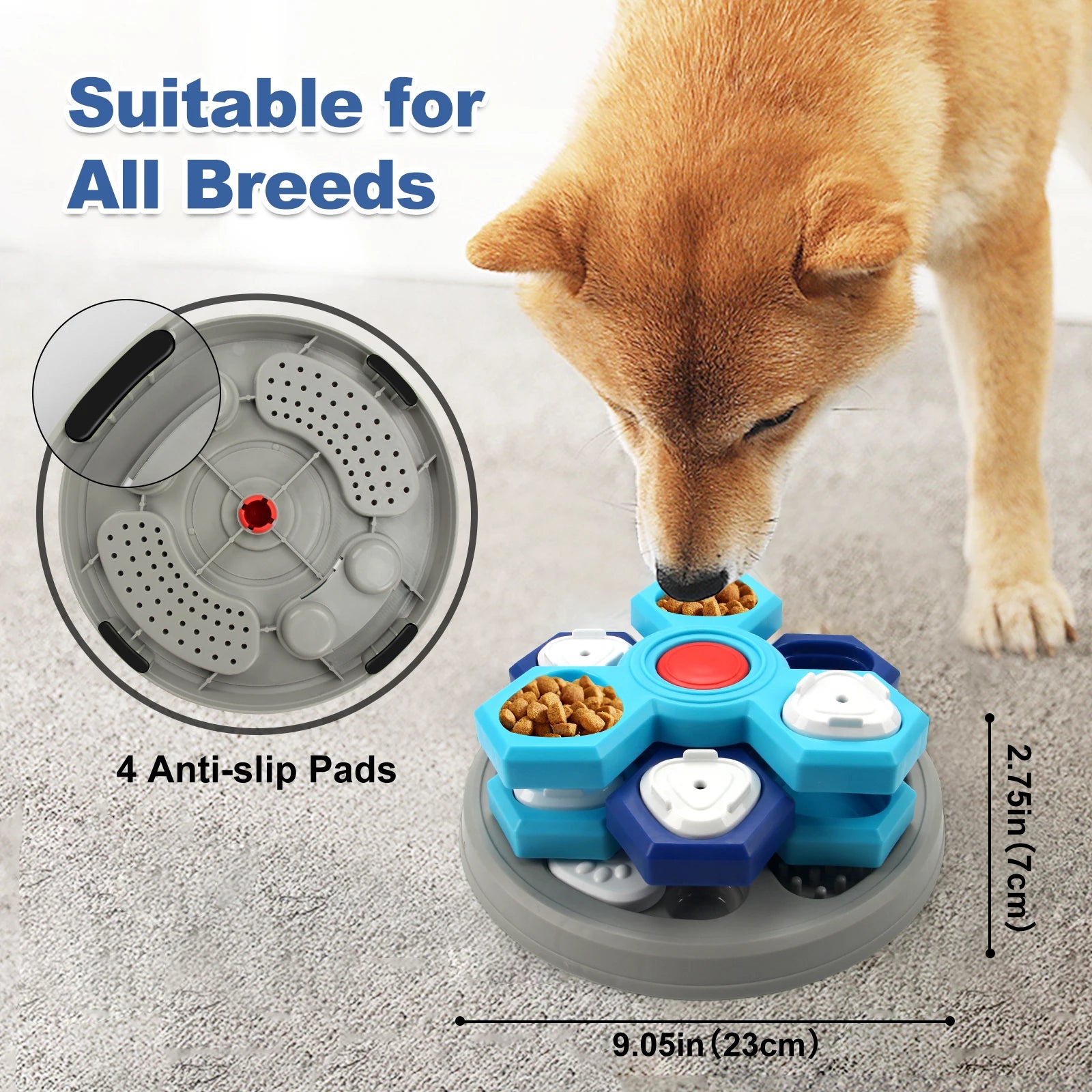 Dogs Toys slow feeder Interactive Increase Puppy IQ Slowly Eating NonSlip Bowl Food Dispenser Pet Puzzle Cat Dogs Training Game