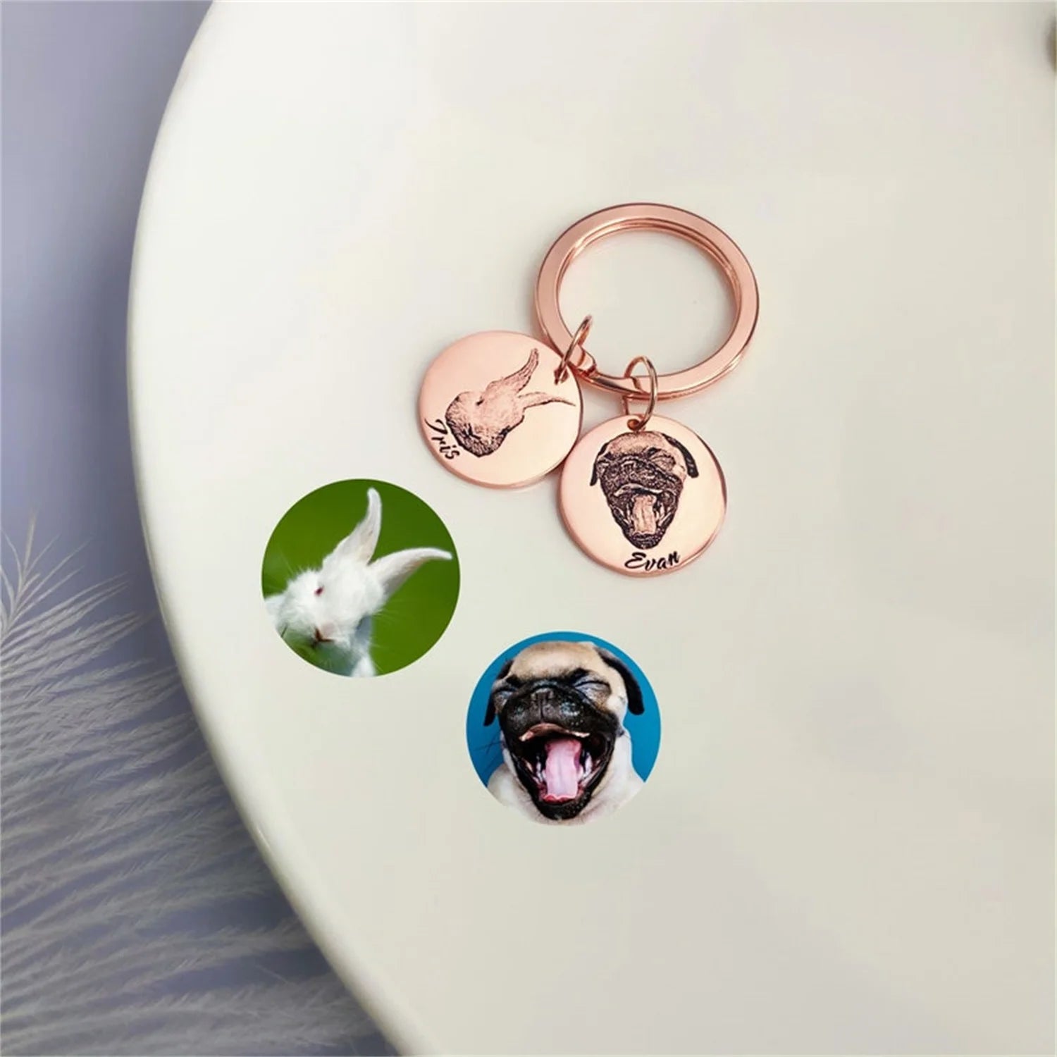 Customized Pet Portrait Keychain