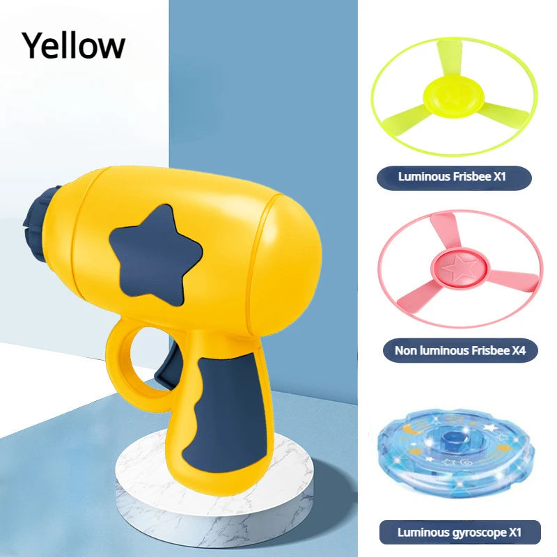 Cat Toy Launch Gun Flying Saucer Rotating Gyro Launcher Cats Chasing  Plaything Training Kitten Interactive Toys Pet Supplies