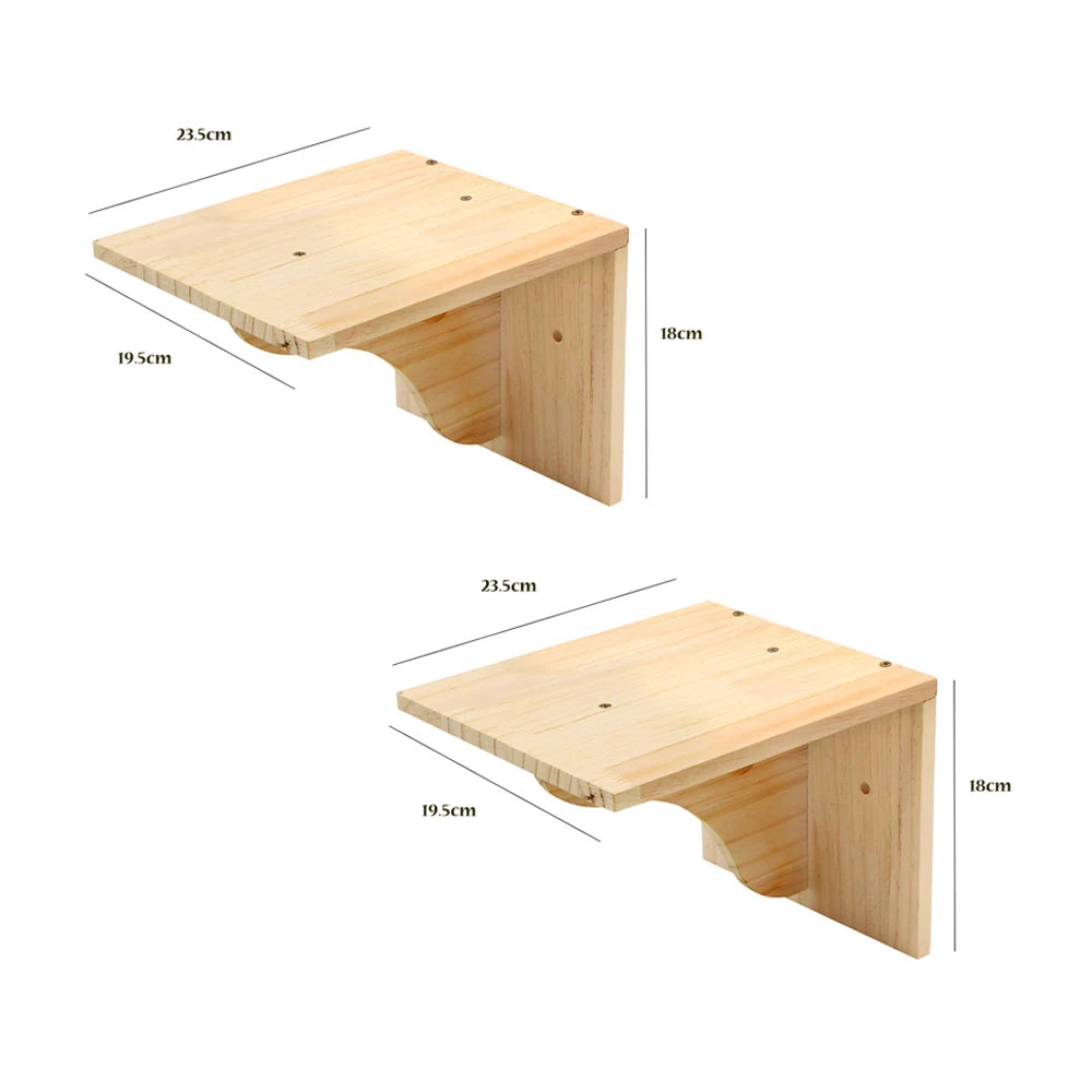 Cat Climbing Shelves Wall Mounted Cat Hammock and Steps Walking Jumping Platform for Wooden Furniture Kitty Playing and Sleeping