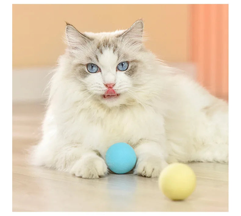 Interactive Ball Smart Cat Toys Plush Electric Catnip Training Toy Kitten Touch Sounding Pet Product Squeak Toy Ball