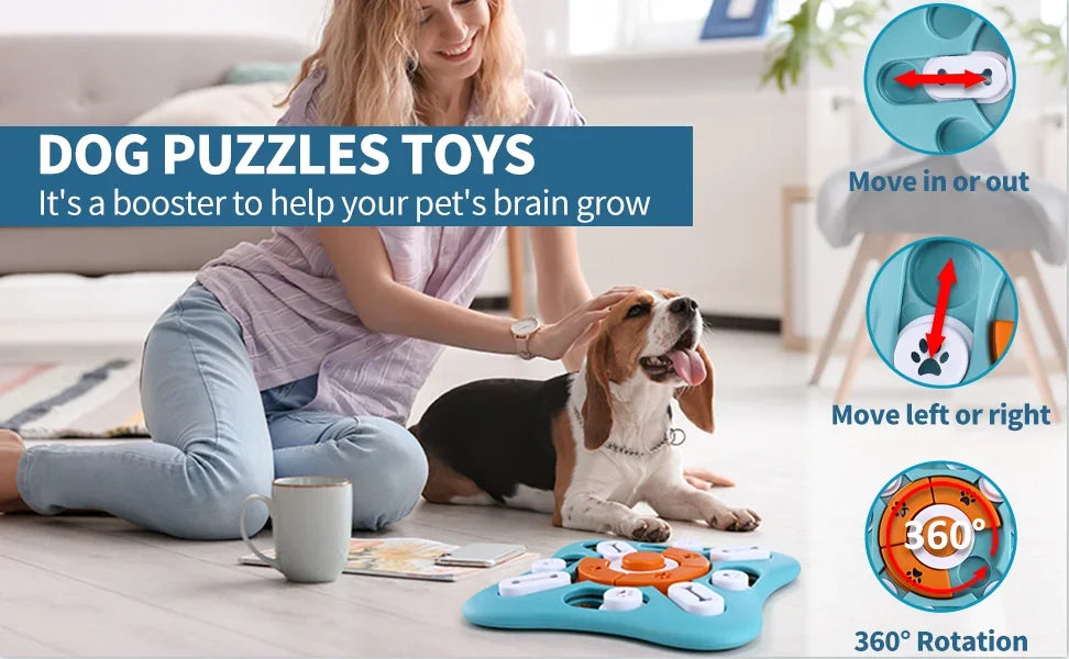 IQ Training Dog Treat Puzzle Toys for Interactive & Mental Stimulating,Fun Slow Feeder,Large Medium Small Dogs Enrichment Toys