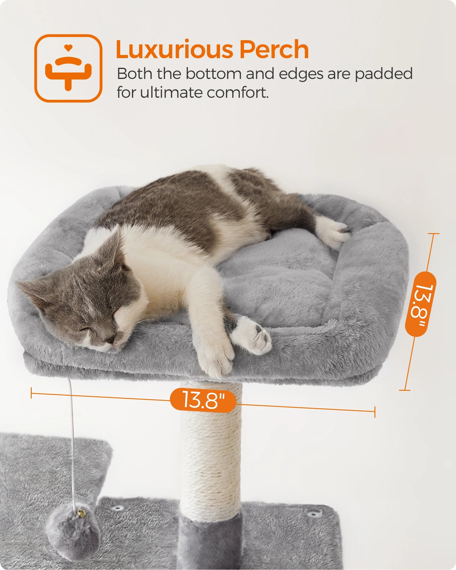 Cat Scratching Post Tower with Hammock & Condo