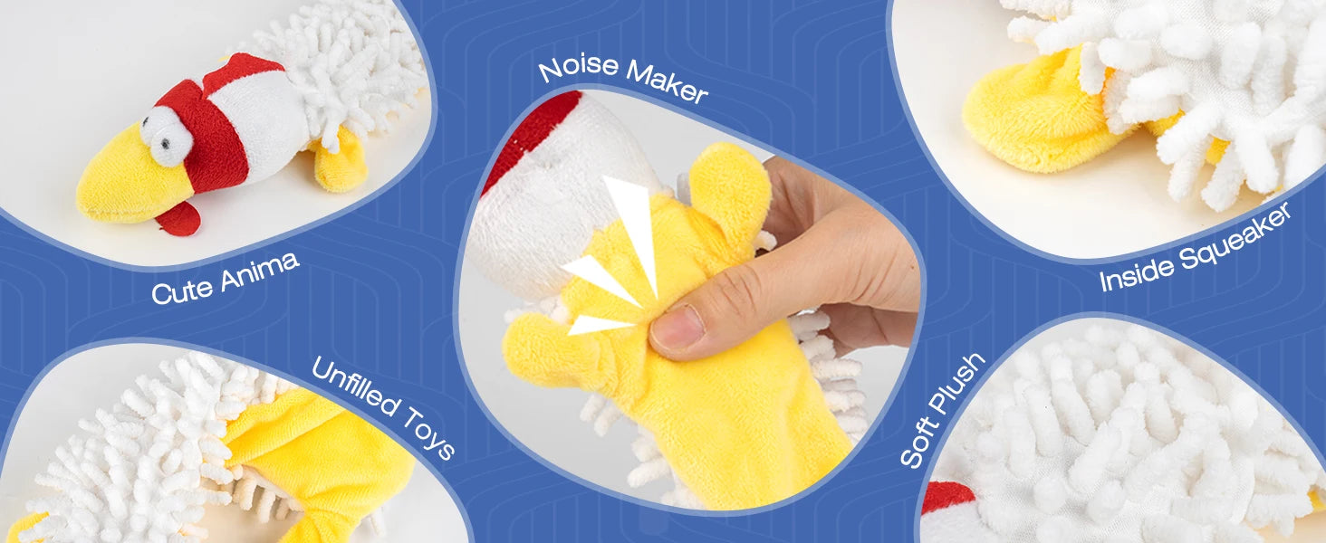 1 Plush Toy with a Dog Gnawing and Making Sounds