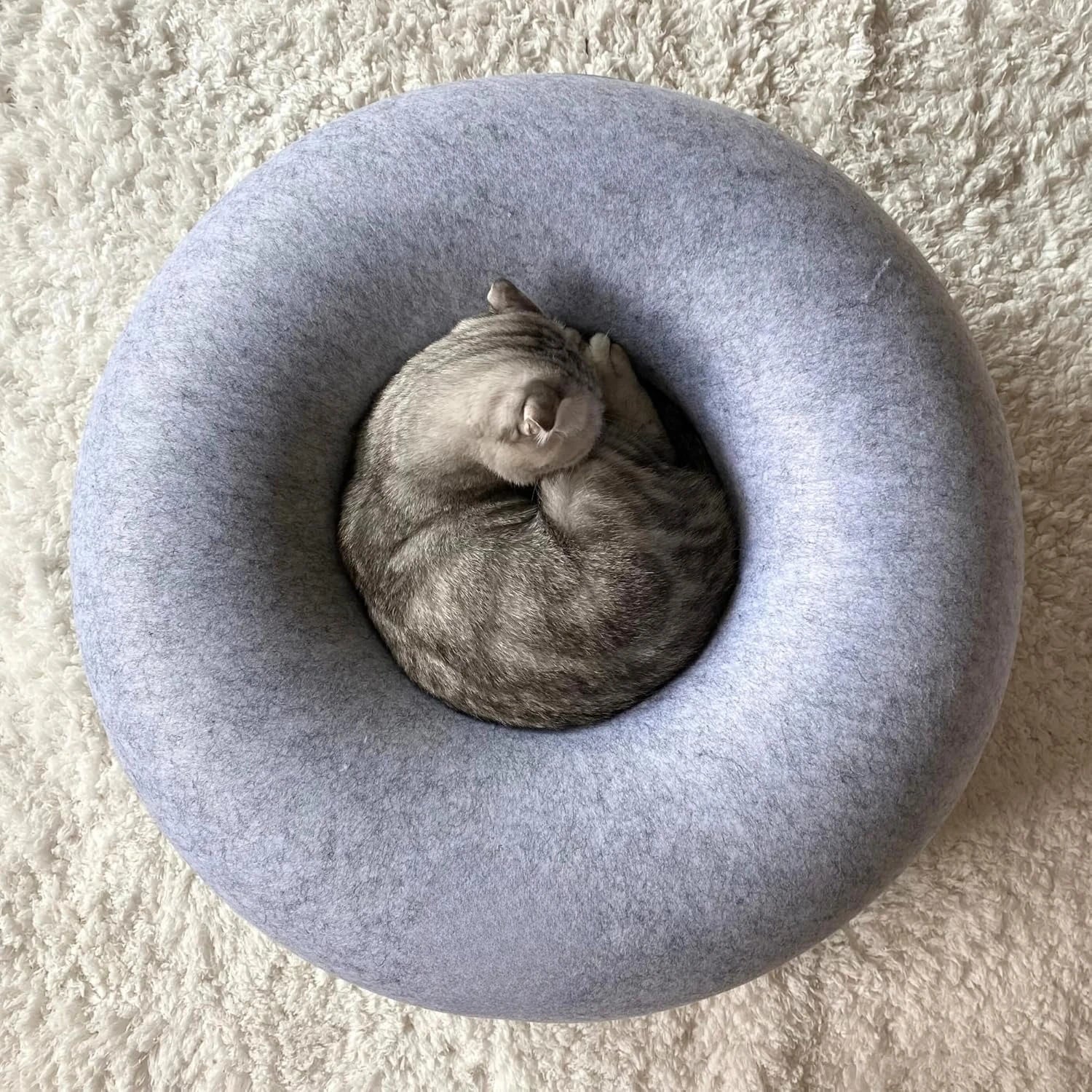Peekaboo Cat Cave for Multiple & Large Cats Up to 30-45 Lbs, Scratch Detachable & Washable Tunnel Bed, Comfy Donut Cat Cave