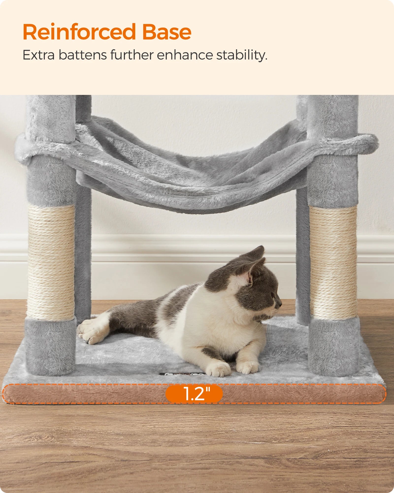 Cat Scratching Post Tower with Hammock & Condo