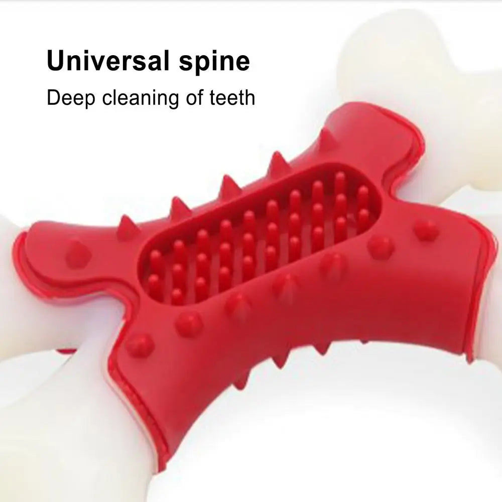 Aggressive Dog Chew Toys Tough Bacon Flavored Bone Shape Teething Toys Long Lasting Chew Tool Fine Bristles Clean Dog Teeth For