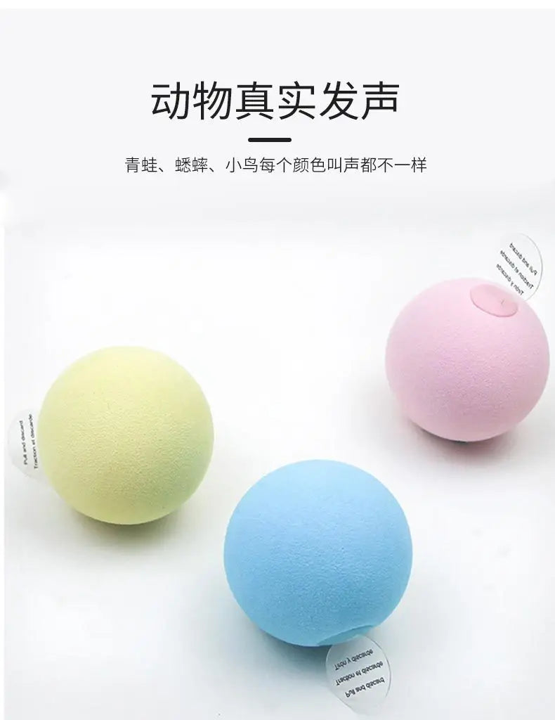 Interactive Ball Smart Cat Toys Plush Electric Catnip Training Toy Kitten Touch Sounding Pet Product Squeak Toy Ball