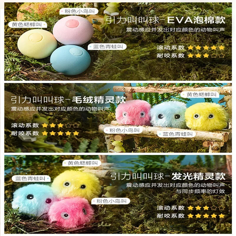 Interactive Ball Smart Cat Toys Plush Electric Catnip Training Toy Kitten Touch Sounding Pet Product Squeak Toy Ball