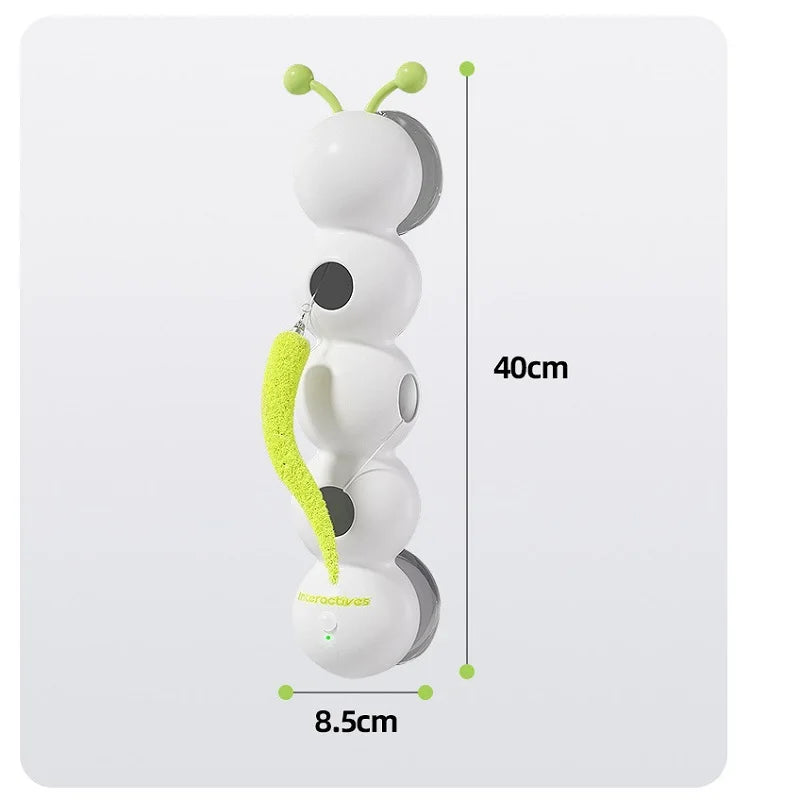 Intelligent Interactive Cat Toy Motion Activated Wack A Worm Post Toy With Tail Automatic Emerging from The Hole Teasing Cat Toy