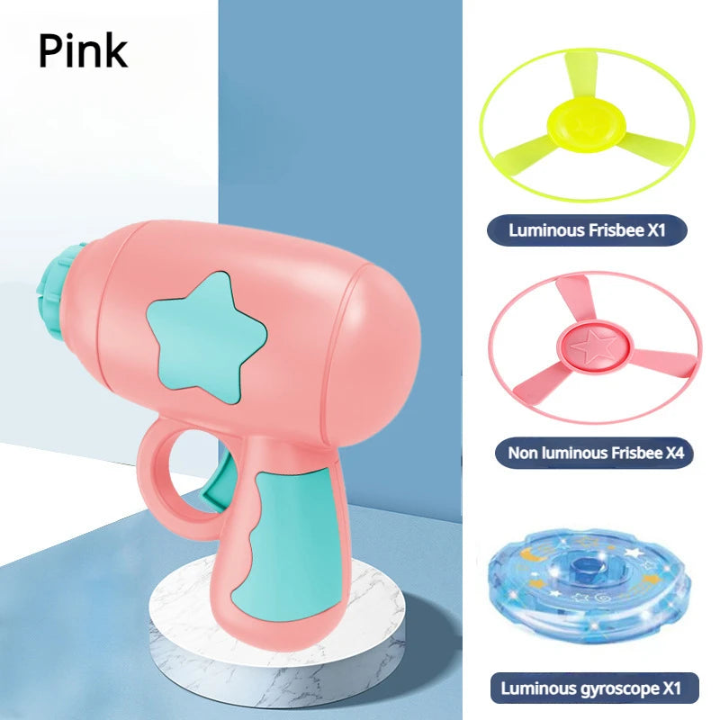 Cat Toy Launch Gun Flying Saucer Rotating Gyro Launcher Cats Chasing  Plaything Training Kitten Interactive Toys Pet Supplies