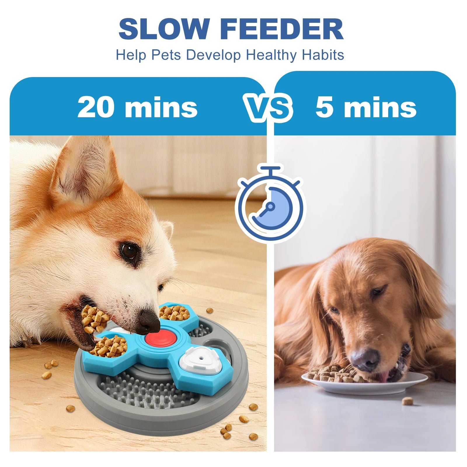 Dogs Toys slow feeder Interactive Increase Puppy IQ Slowly Eating NonSlip Bowl Food Dispenser Pet Puzzle Cat Dogs Training Game