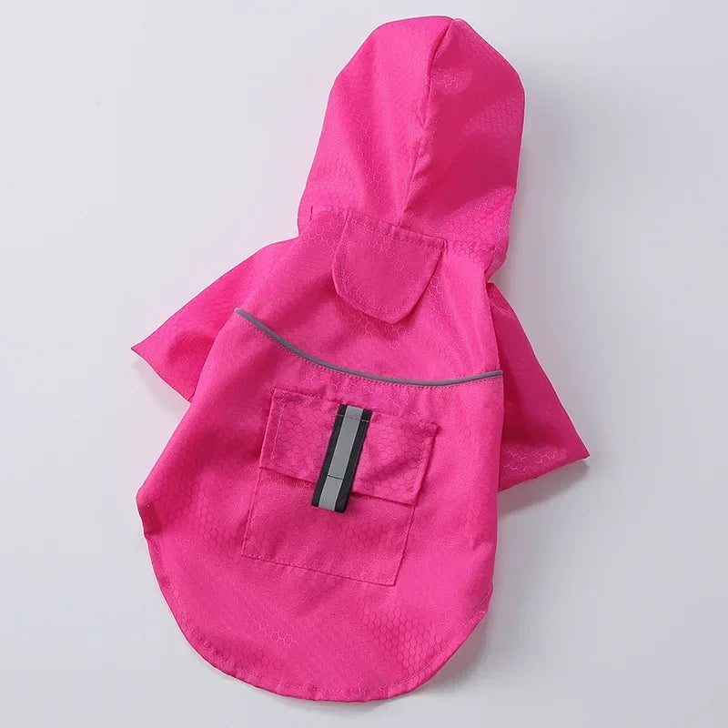 Hooded Waterproof Dog Raincoat with Reflective Strip