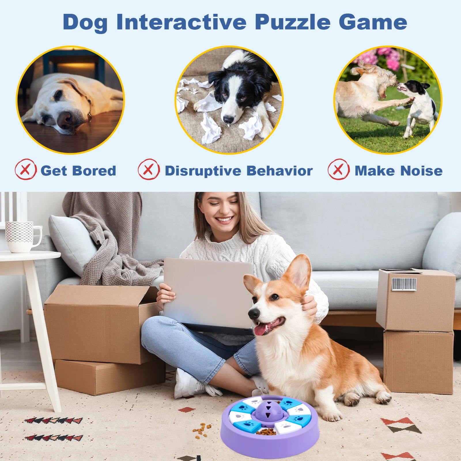 Dogs Toys slow feeder Interactive Increase Puppy IQ Slowly Eating NonSlip Bowl Food Dispenser Pet Puzzle Cat Dogs Training Game