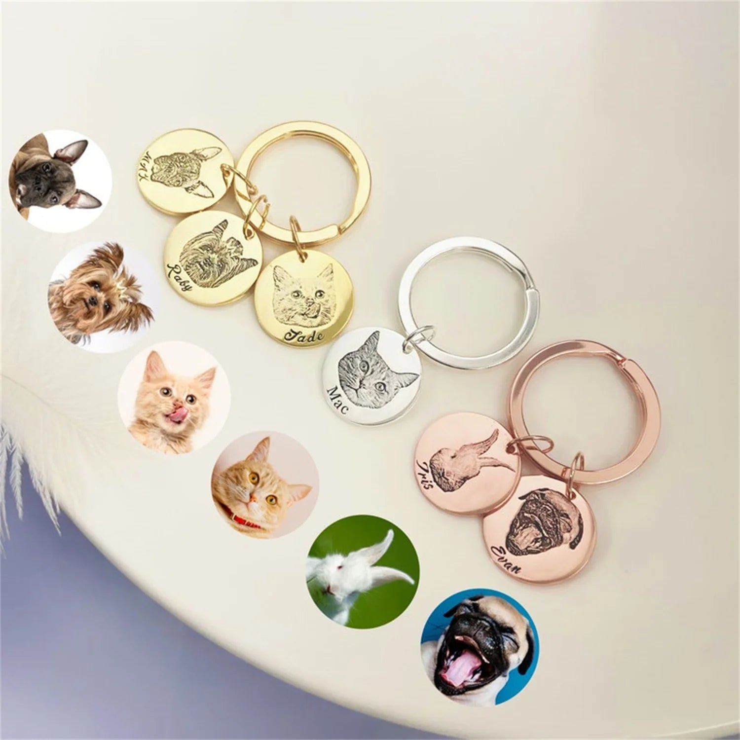 Customized Pet Portrait Keychain