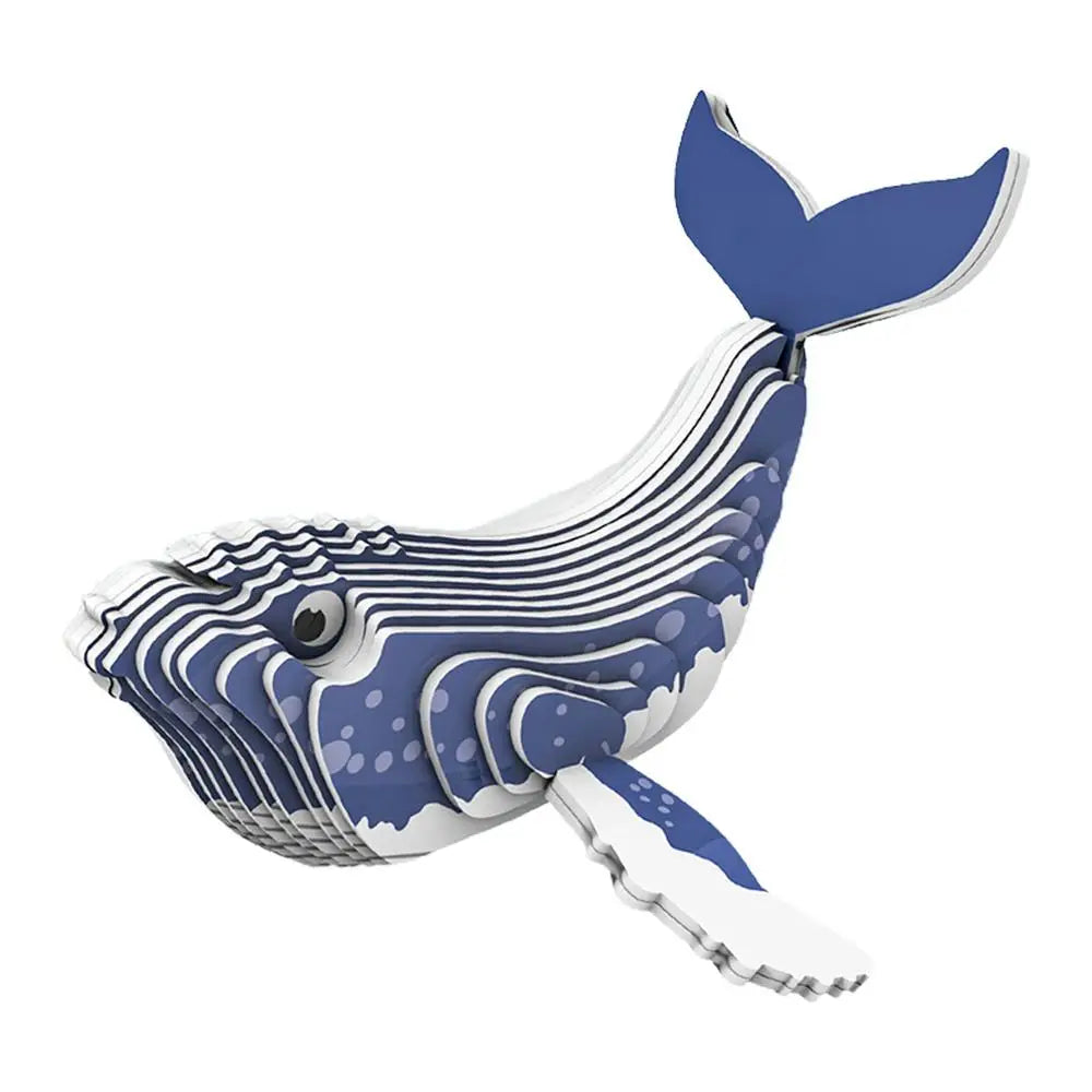 3D Animal Puzzle Narwhal Educational Puzzles Sea Animal Paper Puzzle Educational Montessori Toys DIY Manual Assembly Model Toy