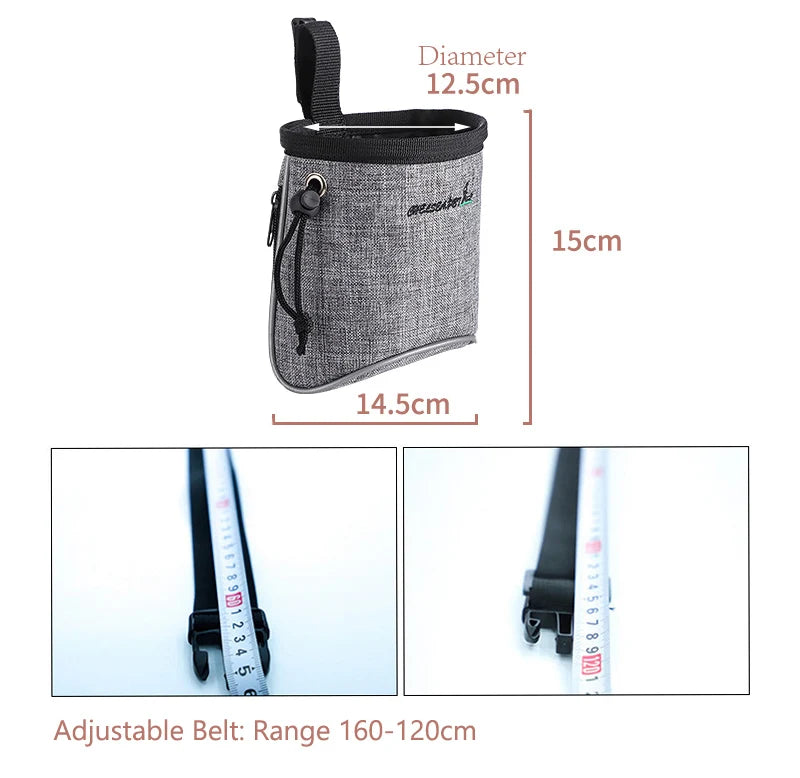 Dog Treat Training Pouch Easily Carries Pet Toys, Kibble, Treats Built In Poop Bag Dispenser Outdoor Dog Trainings Bag