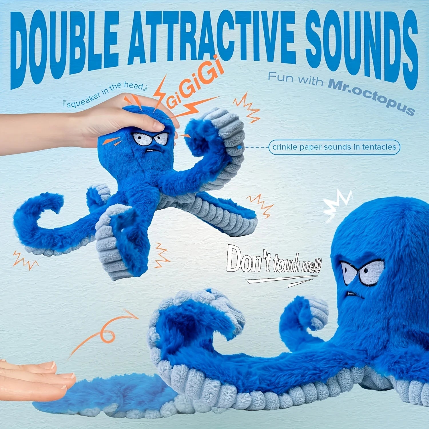 Octopus Pet Plush Toy Cat Dog Squeaker Squeaky Octopus Toy Bite Resistant Puppy Interactive Training Teeth Cleaning Chew Toys