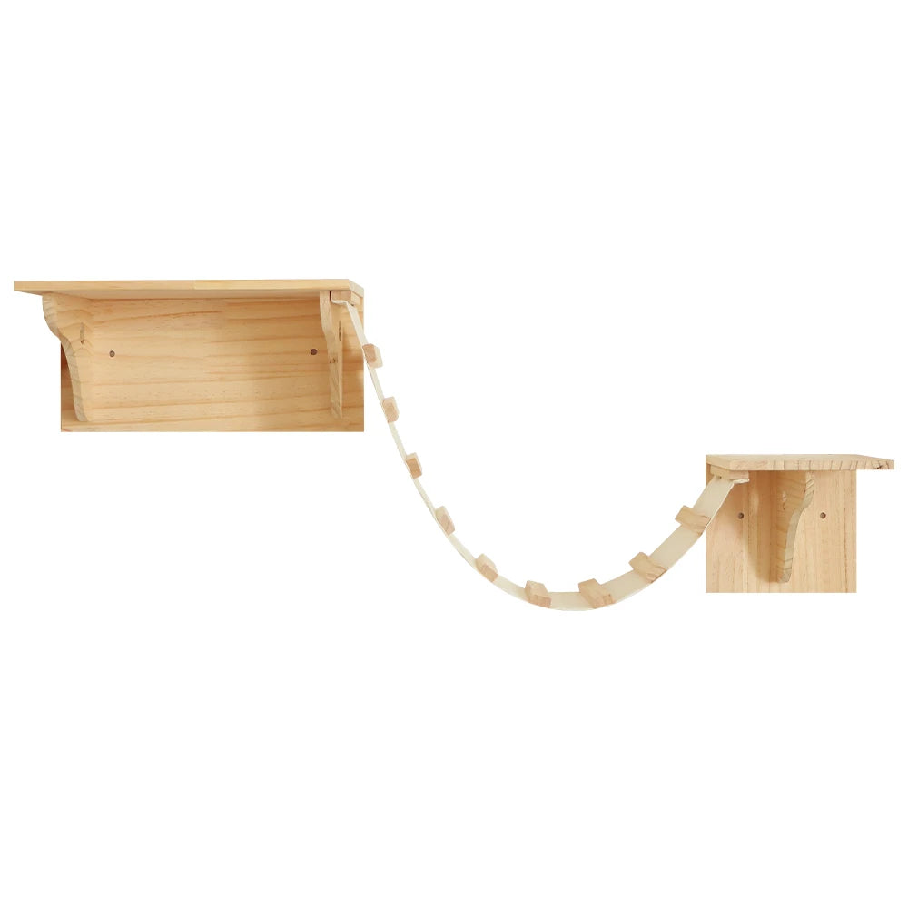 Cat Climbing Shelves Wall Mounted Cat Hammock and Steps Walking Jumping Platform for Wooden Furniture Kitty Playing and Sleeping
