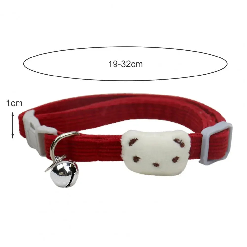 Adjustable Cartoon Style Pet Collar with Bell for Small Dogs & Cats