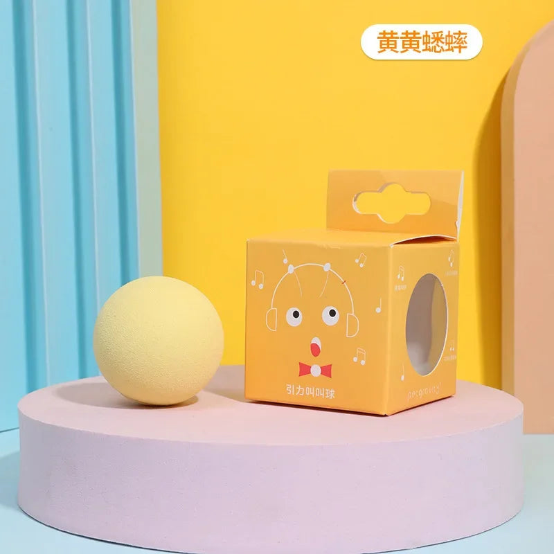 Interactive Ball Smart Cat Toys Plush Electric Catnip Training Toy Kitten Touch Sounding Pet Product Squeak Toy Ball