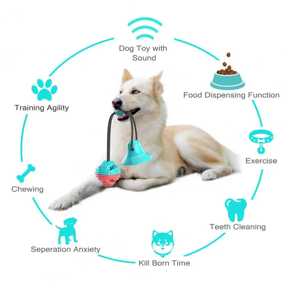 Dog Chew Toys for Aggressive Chewers Interactive Dog Suction Cup Toy Teething Rope Toy Dog Puzzle Treat Food Dispensing Ball Toy