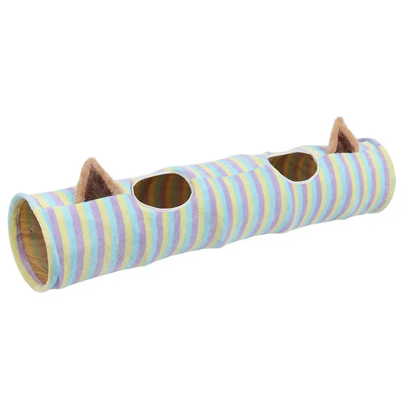Interactive Cave Toy Multi Function Detachable Foldable Cat Banana Tunnel Bed with Cushion Mat for Pet