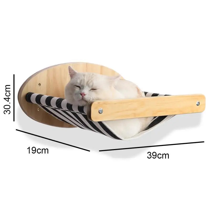Cat Climbing Shelves Wall Mounted Cat Hammock and Steps Walking Jumping Platform for Wooden Furniture Kitty Playing and Sleeping