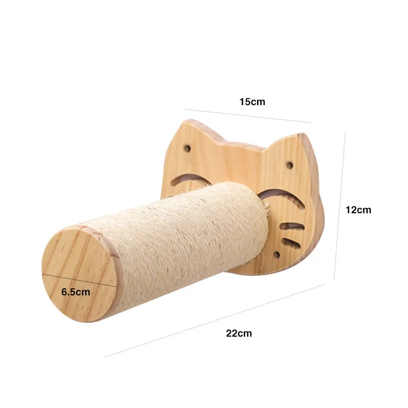 Cat Climbing Shelves Wall Mounted Cat Hammock and Steps Walking Jumping Platform for Wooden Furniture Kitty Playing and Sleeping