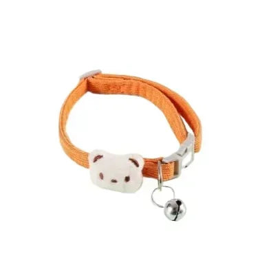 Adjustable Cartoon Style Pet Collar with Bell for Small Dogs & Cats