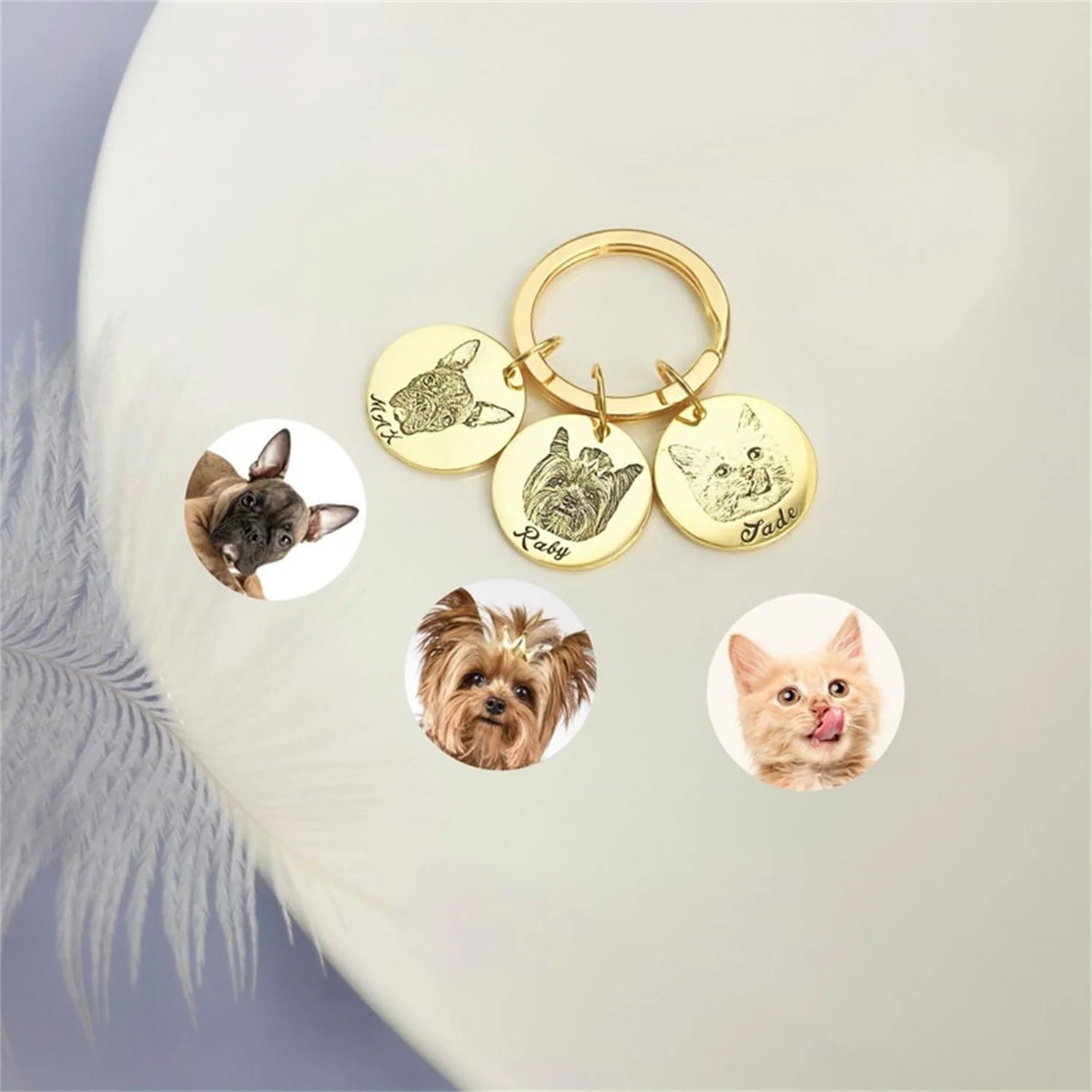 Customized Pet Portrait Keychain