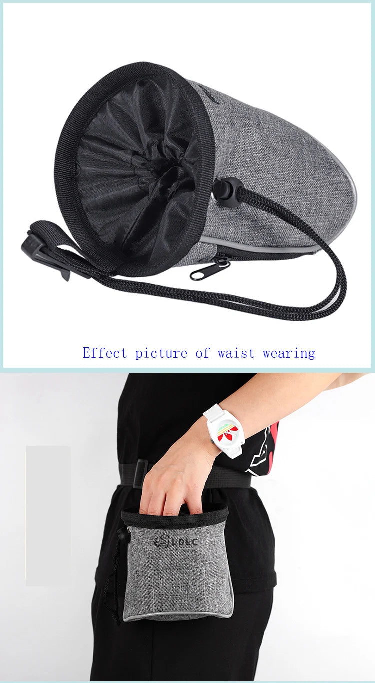 Dog Treat Training Pouch Easily Carries Pet Toys, Kibble, Treats Built In Poop Bag Dispenser Outdoor Dog Trainings Bag