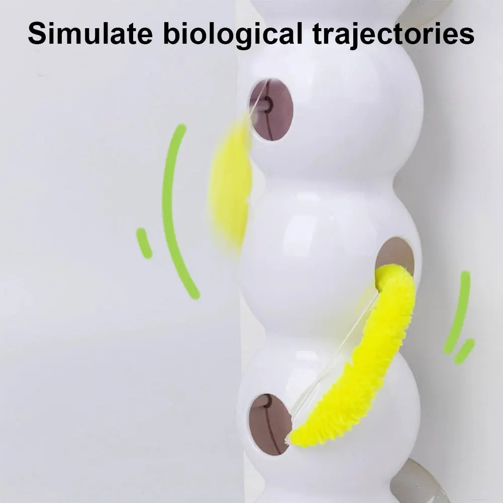 Intelligent Interactive Cat Toy Motion Activated Wack A Worm Post Toy With Tail Automatic Emerging from The Hole Teasing Cat Toy