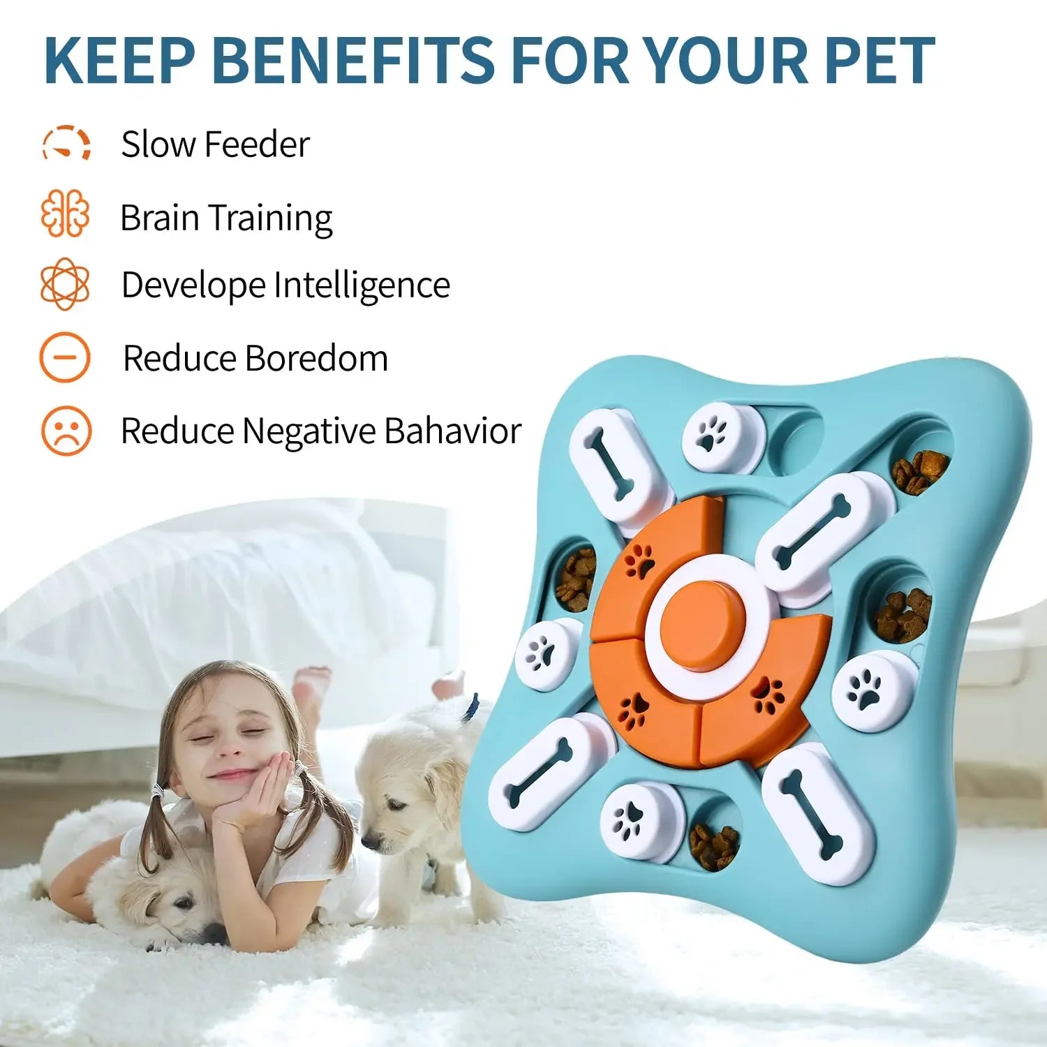 IQ Training Dog Treat Puzzle Toys for Interactive & Mental Stimulating,Fun Slow Feeder,Large Medium Small Dogs Enrichment Toys