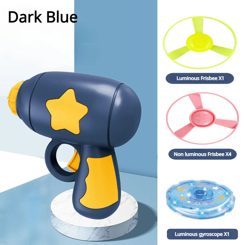 Cat Toy Launch Gun Flying Saucer Rotating Gyro Launcher Cats Chasing  Plaything Training Kitten Interactive Toys Pet Supplies