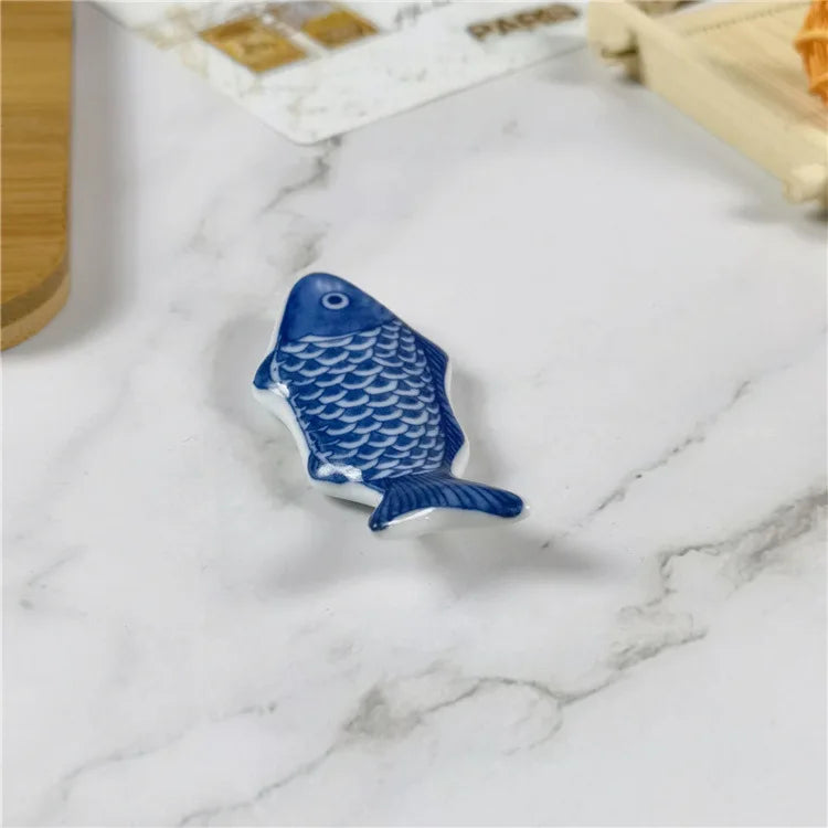 1-3Pcs Cute Fish Shape Ceramic Decorative Chopsticks Holder Rack Spoon Fork Rest Kitchen Tableware Spoon Holder