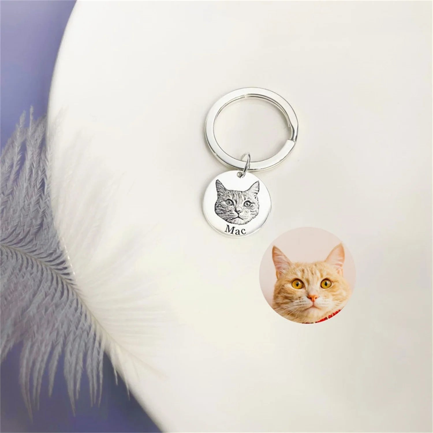 Customized Pet Portrait Keychain