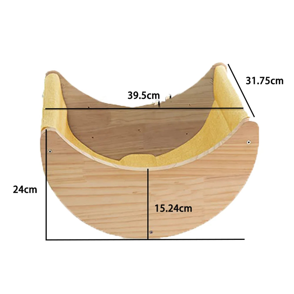 Cat Climbing Shelves Wall Mounted Cat Hammock and Steps Walking Jumping Platform for Wooden Furniture Kitty Playing and Sleeping