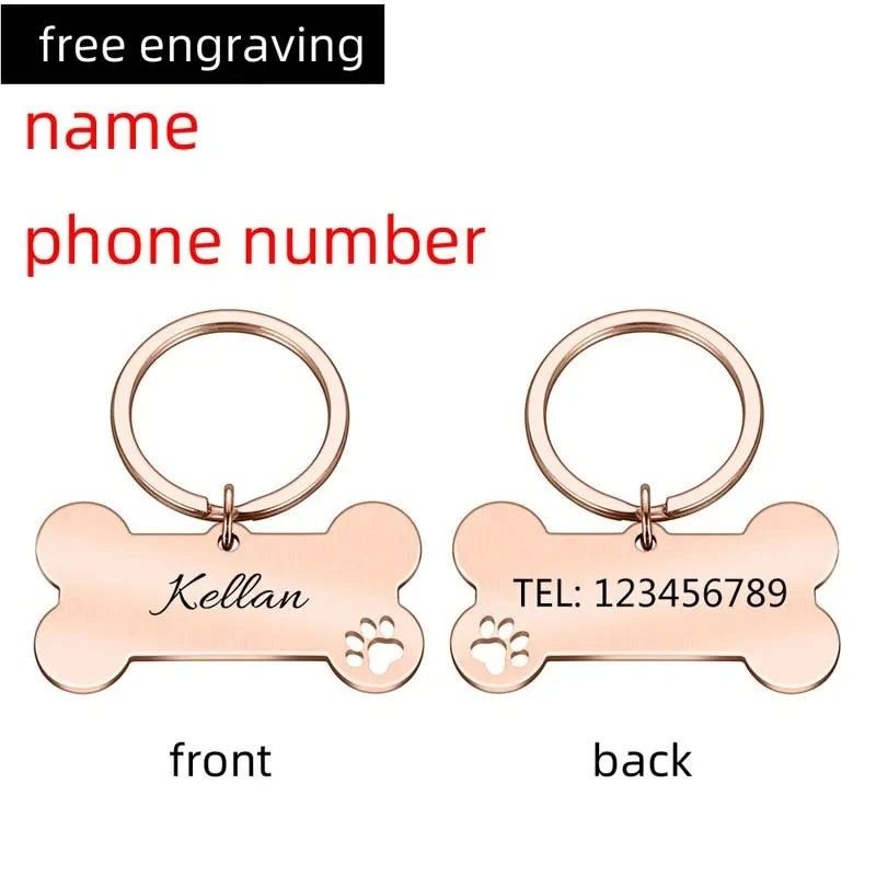 Engraved Anti-Lost Nameplate for Dogs & Cats