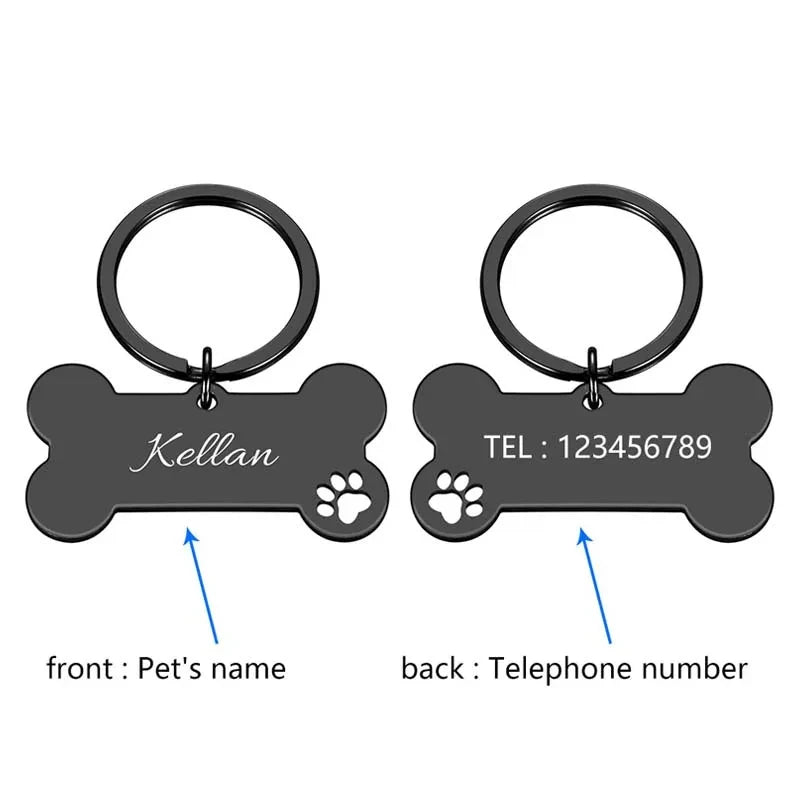 Engraved Anti-Lost Nameplate for Dogs & Cats