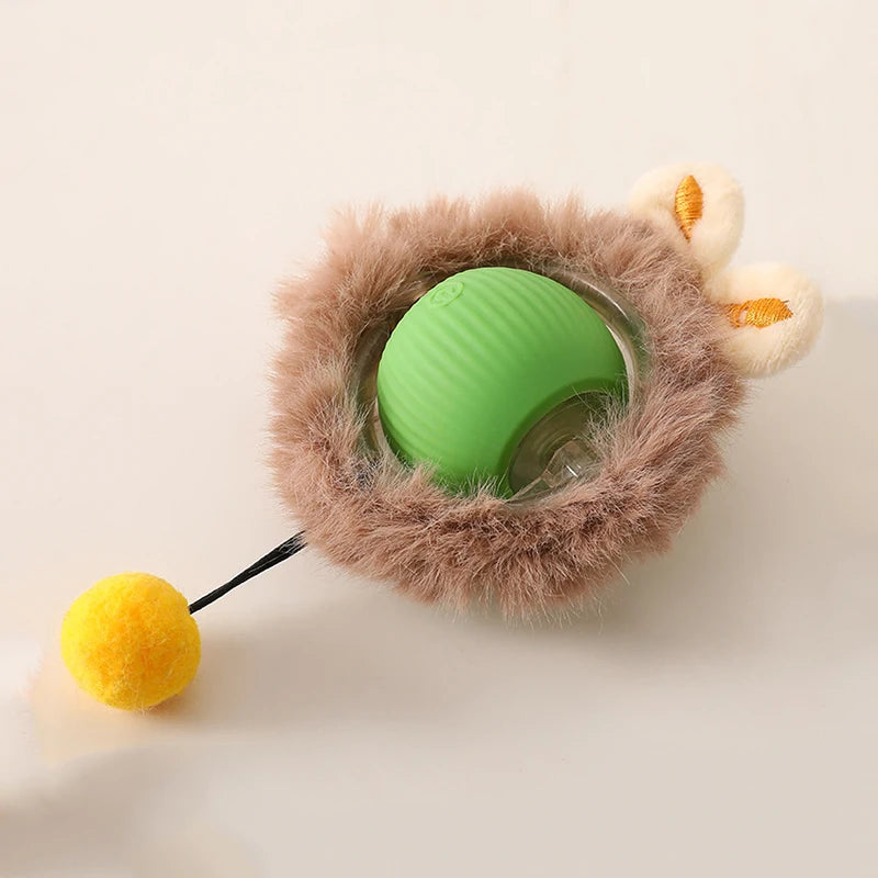 Interactive Cat Toy, Automatic Rolling Ball Cat USB Rechargeable, Antistress Indoor Toys for Cats, Electric Cat Ball Toy